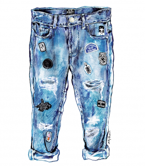 Lily Qian Fashion Illustrator Obey Denim Jeans