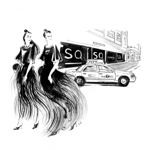Lily Qian Fashion Illustrator Taxi Fashion Week Net-a-Porter