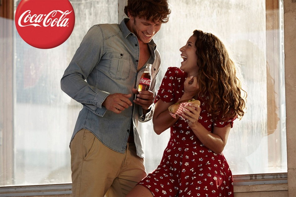 Sven Jacobsen Couple Hotdog Stand Coca Cola Advertising