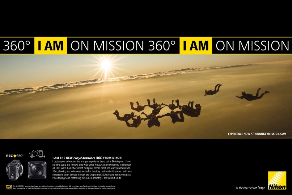 Sven Jacobsen Nikon Action Sky Diving Advertising