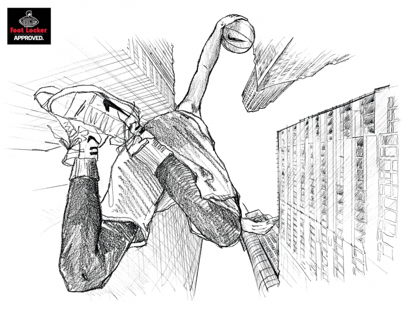 Lily Qian Illustrator NYC Footlocker Sport Jump drawing lifestyle