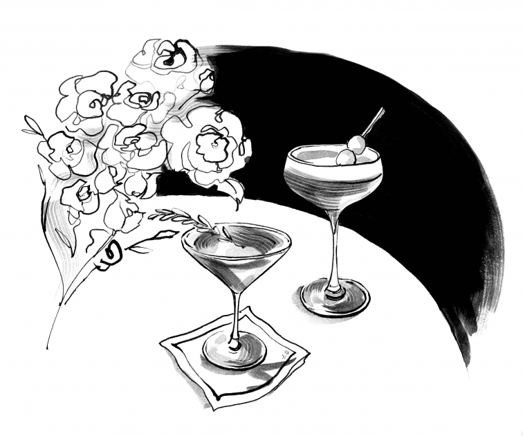 Lily Qian Illustrator NYC Net-a-Porter invitation cocktail drawing