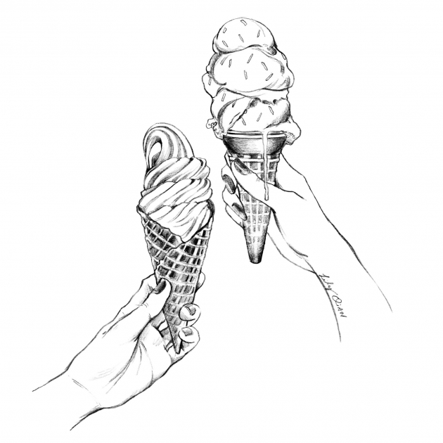 Lily Qian Illustrator NYC Neiman Marcus Ice creme drawing 