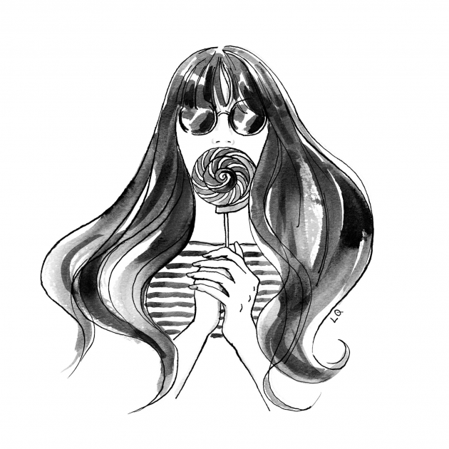 Lily Qian Illustrator NYC Neiman Marcus Lollipop portrait drawing 