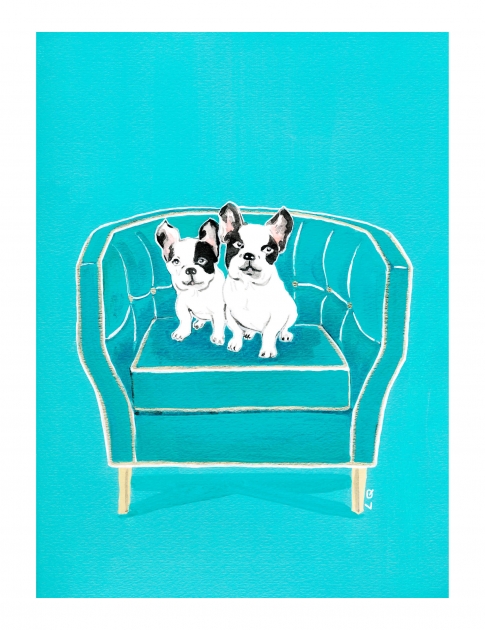 Lily Qian Illustrator NYC dog drawing color drawing