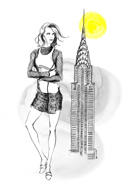 Lily Qian Fashion Illustration NYC Footlocker Six:02 drawing
