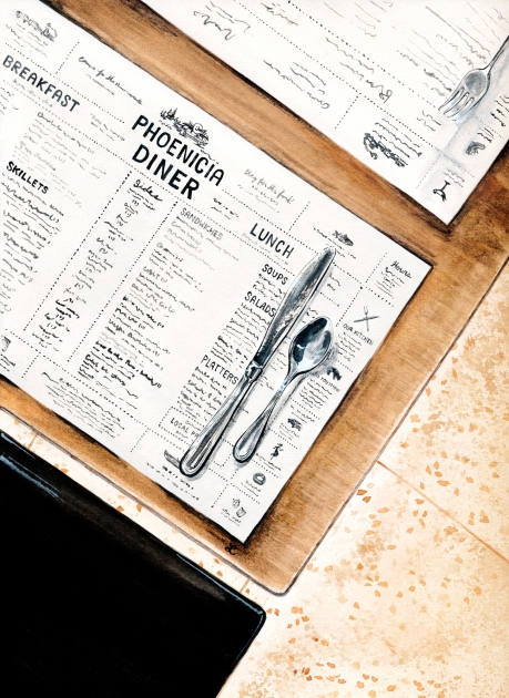 Lily Qian Illustrator NCY Travel Upstate Lifestyle Menu drawing 