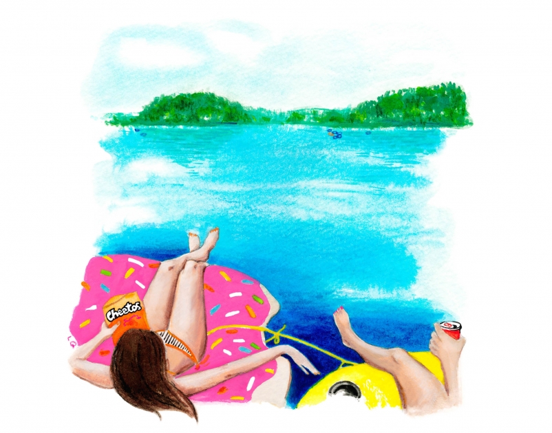 Lily Qian Illustrator NCY Travel Lake Lifestyle drawing 