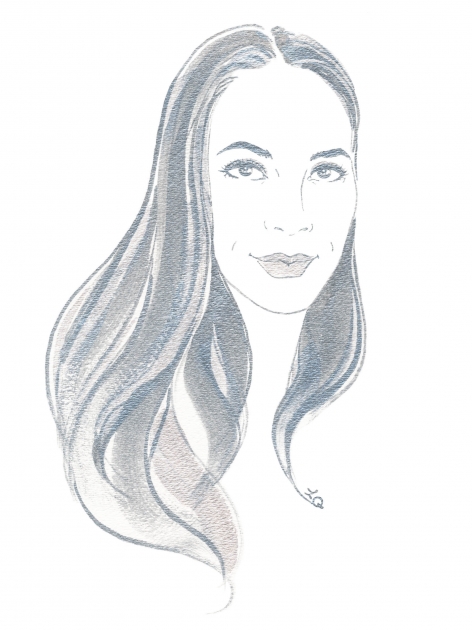 Lily Qian Illustrator NYC La Prairie Beauty Portrait Illustration pearlized