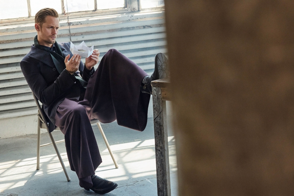 NYC fashion photographer director Hunter and Gatti Vs Magazine Alexander Skarsgaard Actor Sitting
