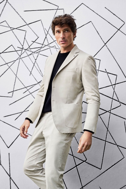 NYC fashion photographer director Hunter and Gatti Massimo Dutti Man graphic metal backdrop