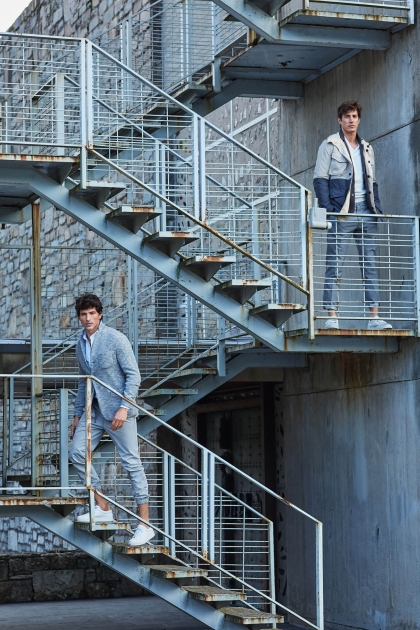 NYC fashion photographer director Hunter and Gatti Massimo Dutti Men fire escape