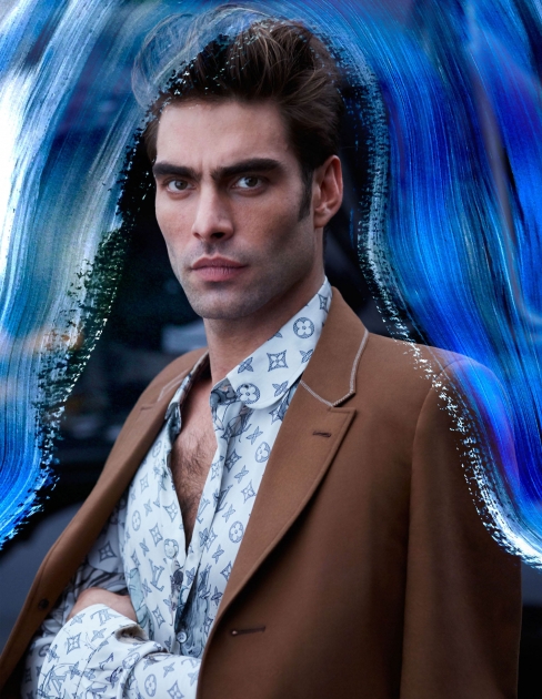 NYC fashion photographer director Hunter and Gatti Lampoon Magazine Jon Kortajarena brown jacket