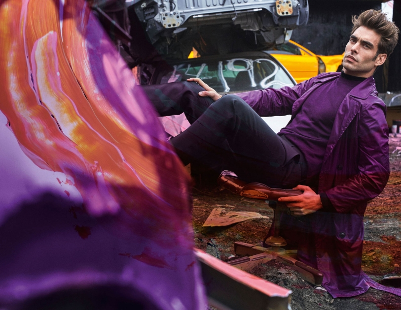 NYC fashion photographer director Hunter and Gatti Lampoon Magazine Jon Kortajarena purple