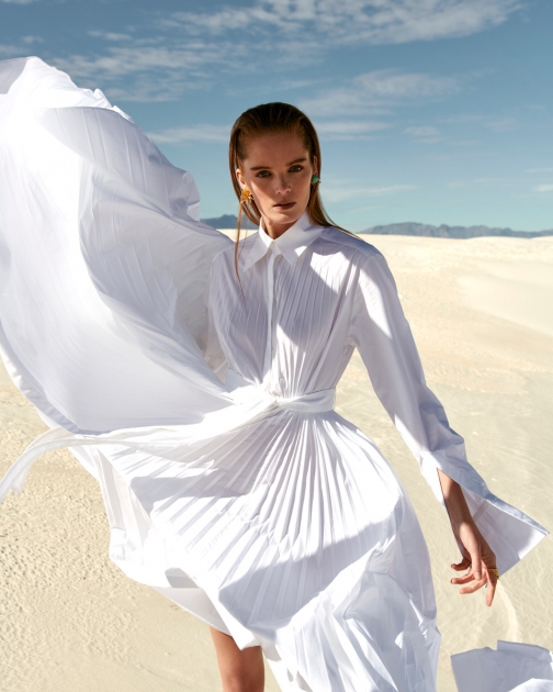 Fashion Photographer Andreas Ortner ELLE Flattering White Dress Fashion Women
