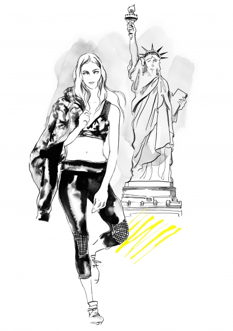 Lily Qian Fashion Illustration NYC Footlocker Six:02 drawing