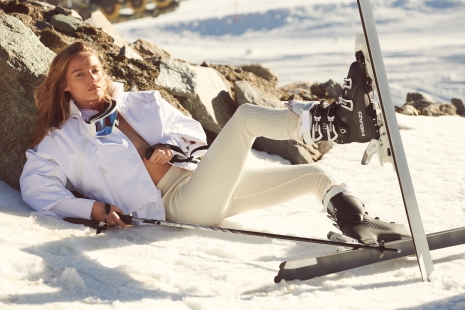Fashion Photographer Director NYC Andreas Ortner Editorial Myself Ski Laying in the Snow