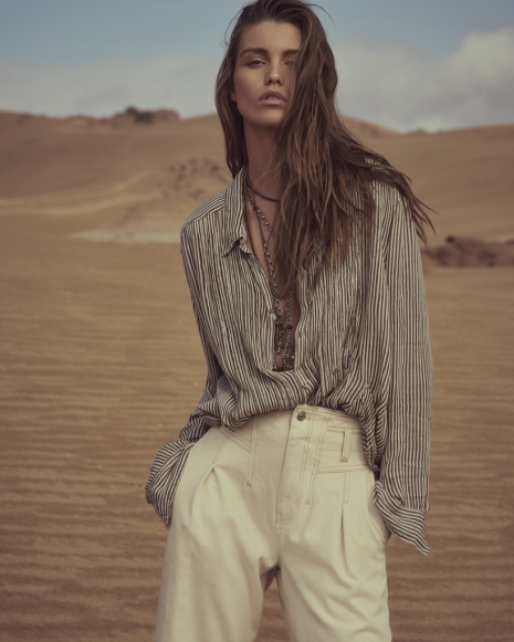 Fashion Photographer Andreas Ortner Free People Striped Blouse Fashion Advertising