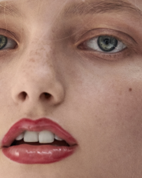 Fashion Photographer Andreas Ortner Numéro Kristin Drap Closeup Face Beauty
