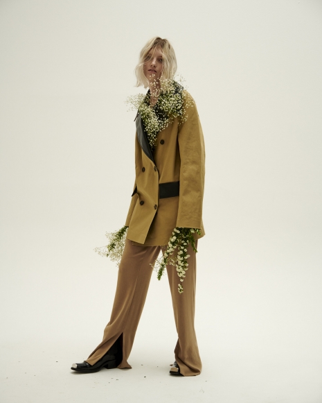 Fashion Photographer Andreas Ortner Numéro Kristin Drap Flowers in Jacket Beauty