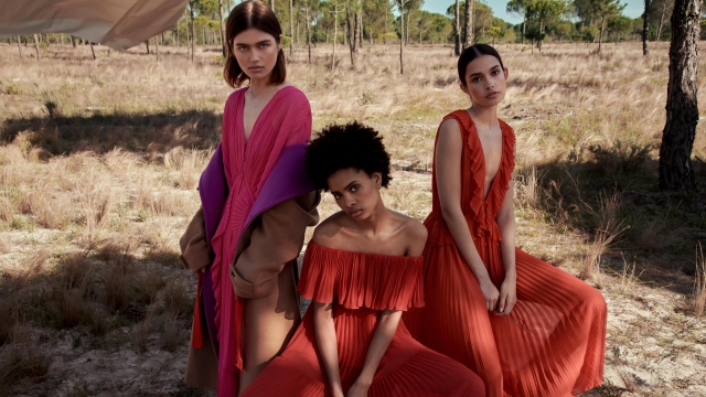 Fashion Photographer Andreas Ortner Stylebop Campaign Pink and Red Dresses Fashion Advertising