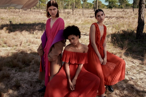 Fashion Photographer Andreas Ortner Stylebop Campaign Pink and Red Dresses Fashion Advertising