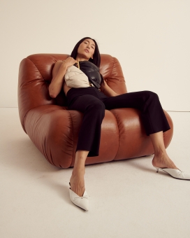 Fashion Photographer Andreas Ortner Stylebop September Campaign Brown Armchair Fashion Advertising