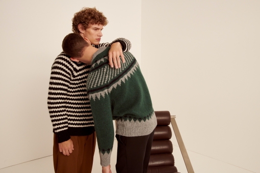 Fashion Photographer Andreas Ortner Stylebop September Campaign Two Boys Hugging Fashion Advertising